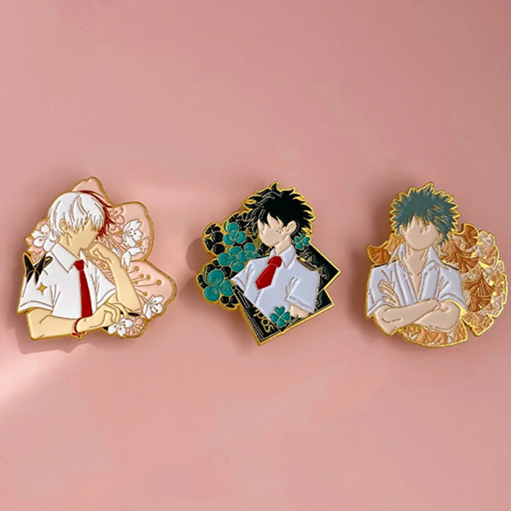 

Cartoon My Hero Academia Cosplay Brooches Metal Enamel Pin Anime No Hero Academia Badge Women Kid Collecting Pin Accessories