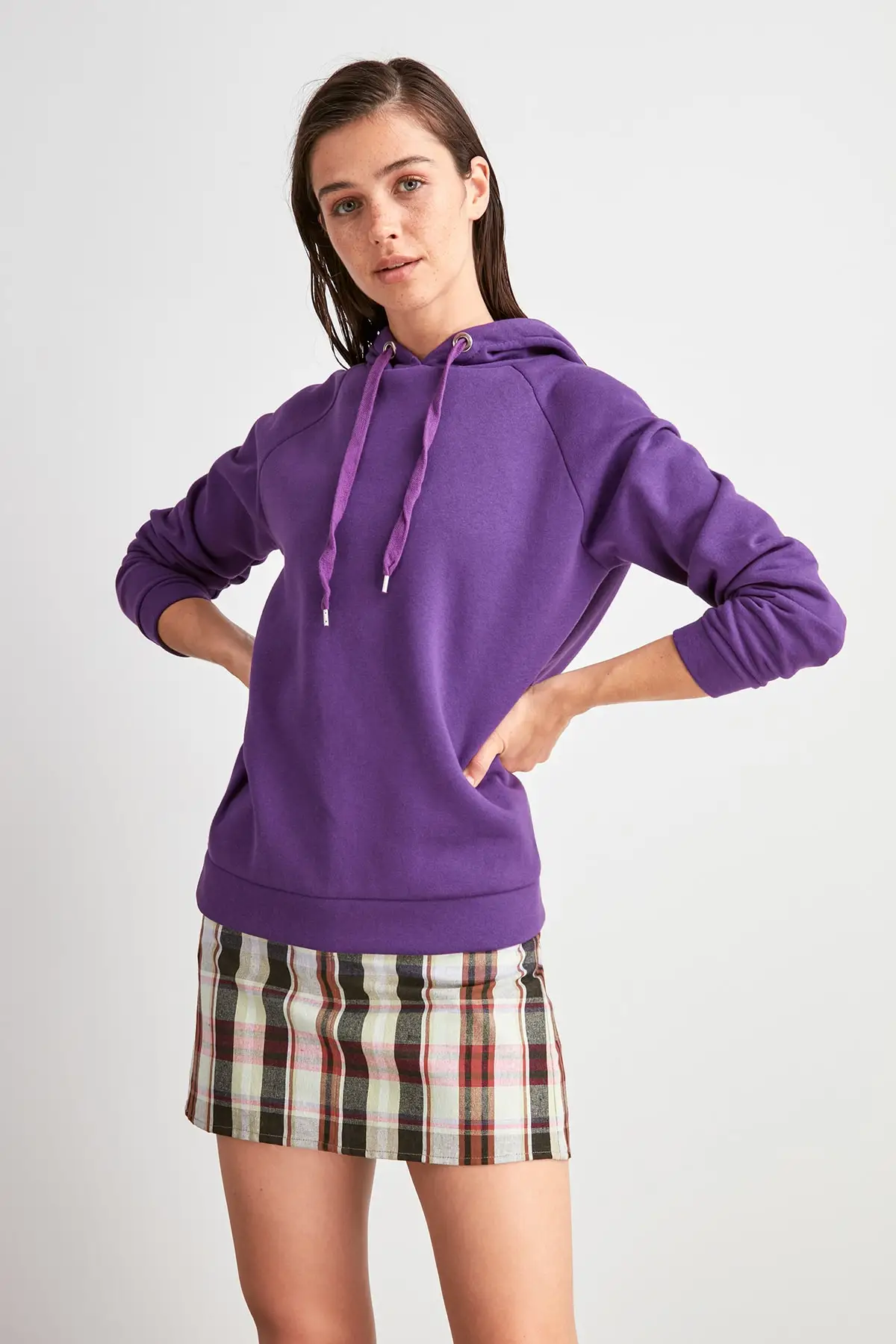 Trendyol/трикотажная толстовка с капюшоном и воротником shardonlu TWOAW20SW0789|Женские