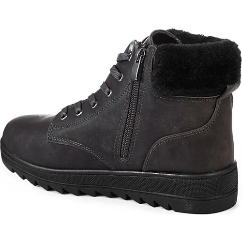 

Captain Junior Young Women Black Leather Boots Winter Snow Boat Orthopedic Soft Light Flexible Non-Slip Flat Bottom Antibacterial