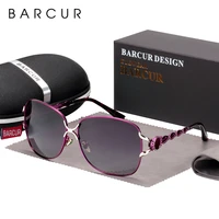 barcur luxury retro polarized sunglasses women fashion oversized brand designer gradient lens uv400 protection