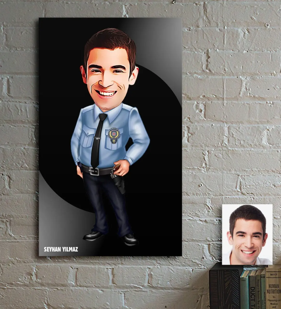 

Personalized Bay Police Cartoon Wooden Table-1