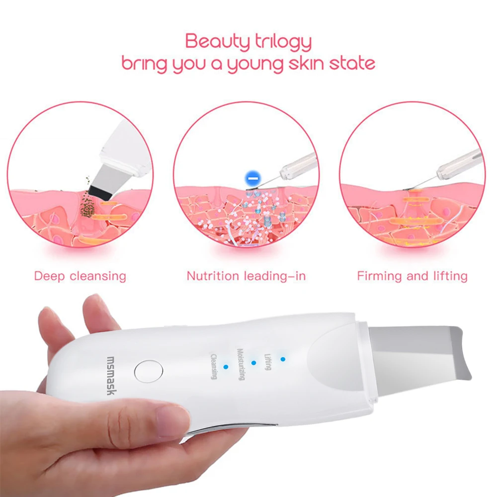 Ультразвуковое устройство для очистки лица очистка кожи очищение омертвевшей