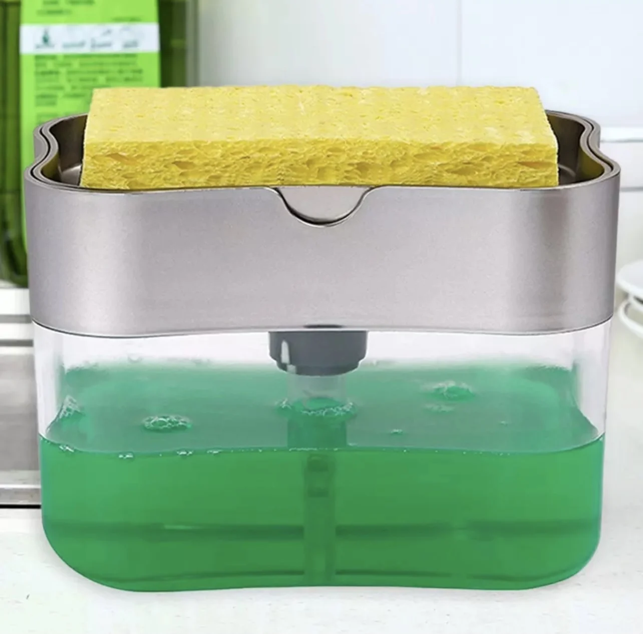 

Box Pump Organizer with Sponge Kitchen Tool Bathroom Supplies