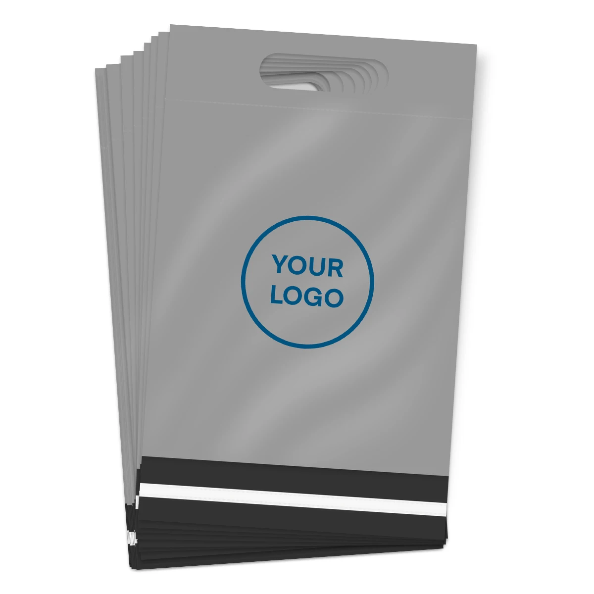 250 шт. серые пластиковые пакеты для почтовых отправлений с логотипом