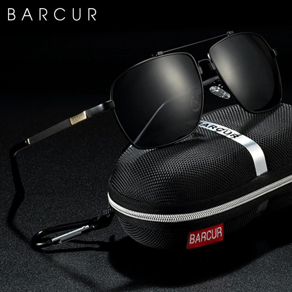 

BARCUR Brand Design Titanium Alloy Frame Sunglasses Polarized Men Sun Glasses Women Pilot Eyewear Mirror Shades UV400