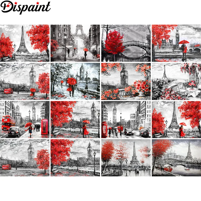

Полноформатная алмазная живопись Dispaint, «пейзаж, город, пара», алмазная вышивка из смолы 5D, алмазная живопись «сделай сам», ручная работа, выш...