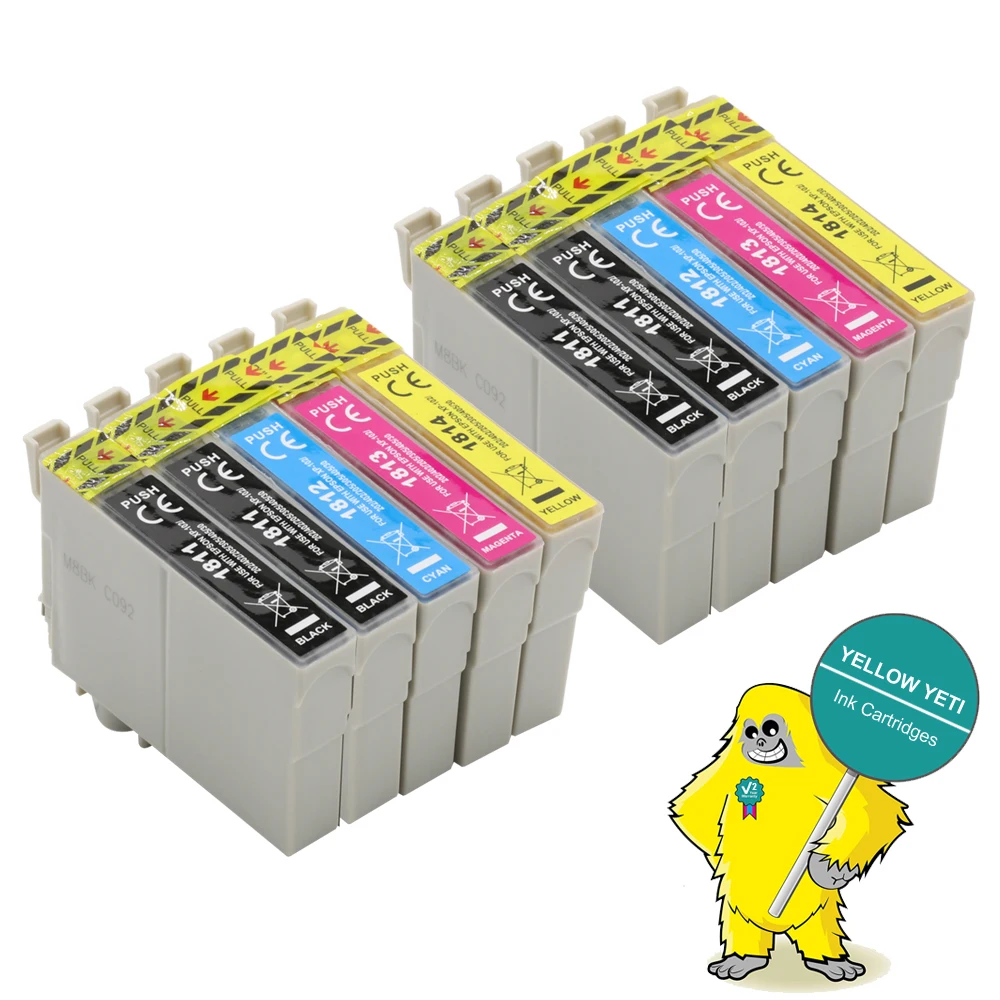 10 шт. T1811 - T1814 совместимый 18XL чернильный картридж для Epson XP-30 XP322 XP402 XP405 XP412 XP102 XP202 XP205
