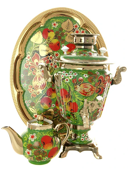 Набор самовар электрический 3 литра с художественной росписью &quotЯблоки на