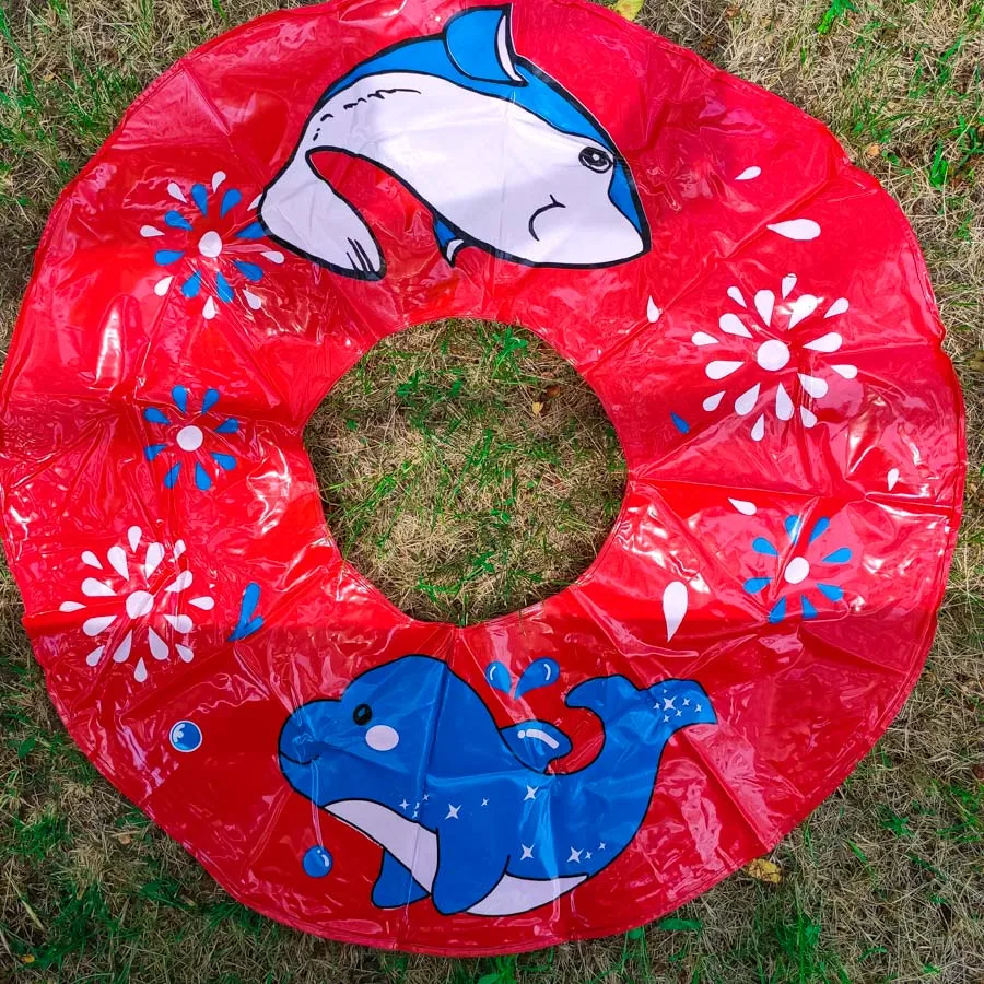 Надувной круг большой для плавания яркий спасательный 90 см детей разноцветный