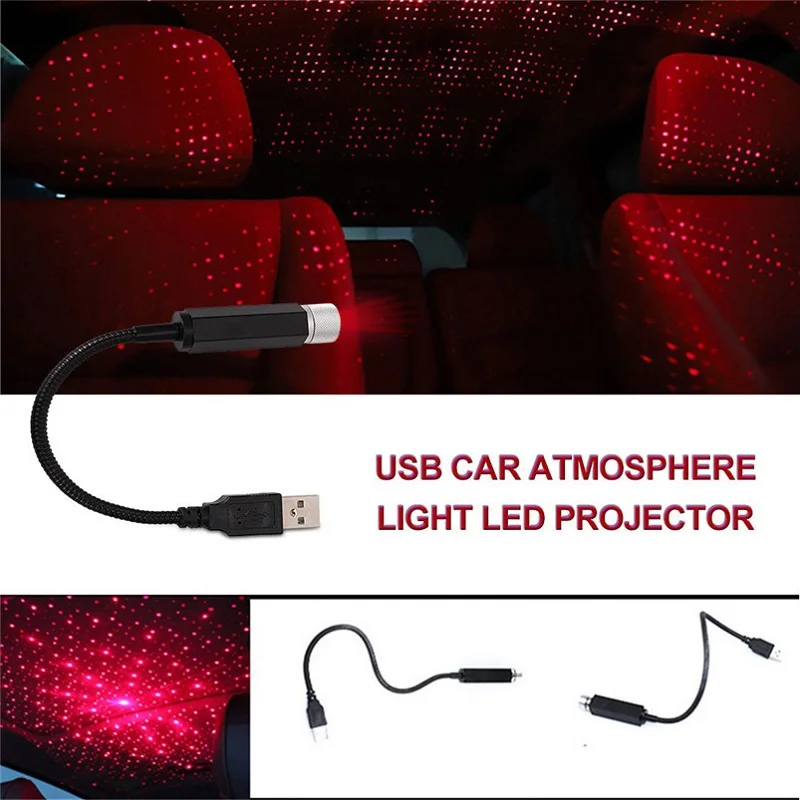 

Car Roof Projection Light USB Portable Star Night Light Adjustable LED Galaxy Atmosphere Light Interior Ceiling Projector