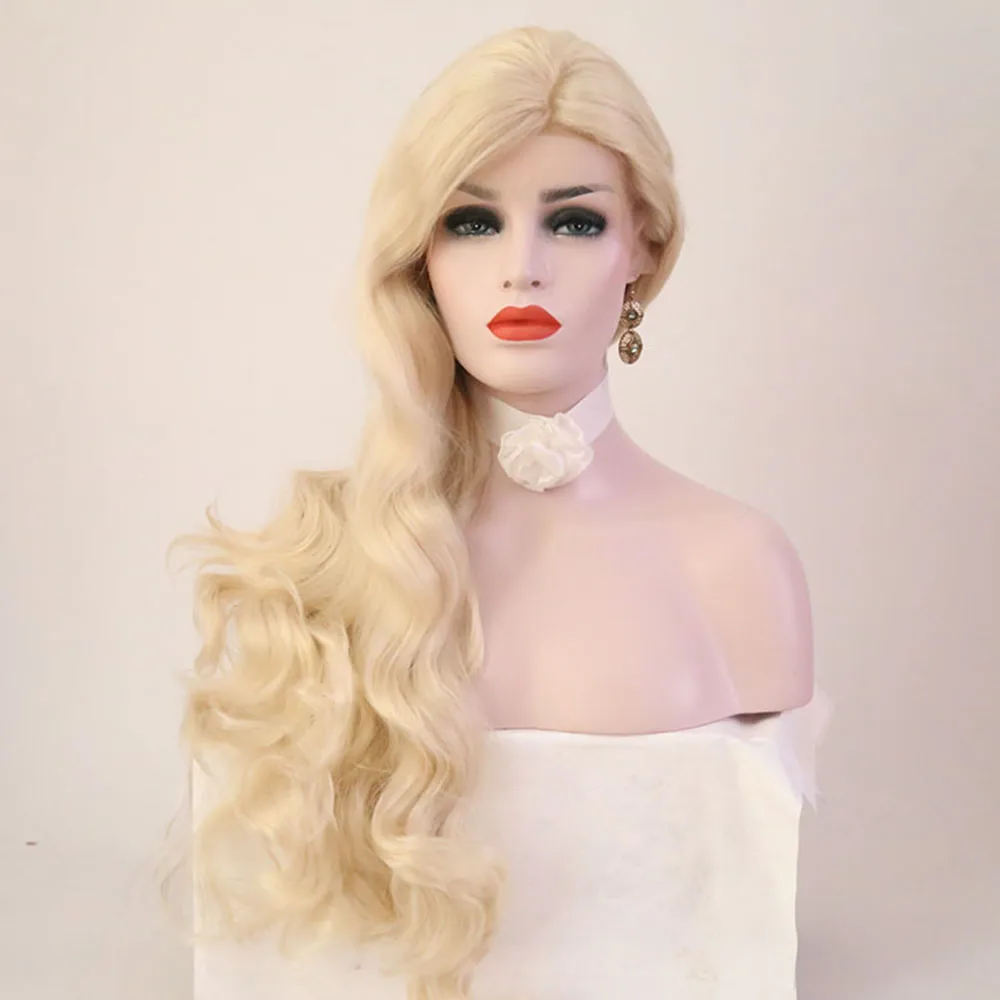 Парики QUINLUX для чернокожих женщин Платиновые светлые волнистые волосы