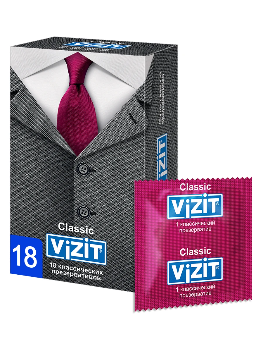 Презервативы VIZIT Classic Классические 18 шт. | Красота и здоровье