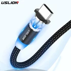 USLION Магнитный USB C USB кабель C Type C кабель провода шнур Мобильный телефон зарядное устройство USBC для Samsung Xiaomi mi 11 Redmi Note 10 Type-C