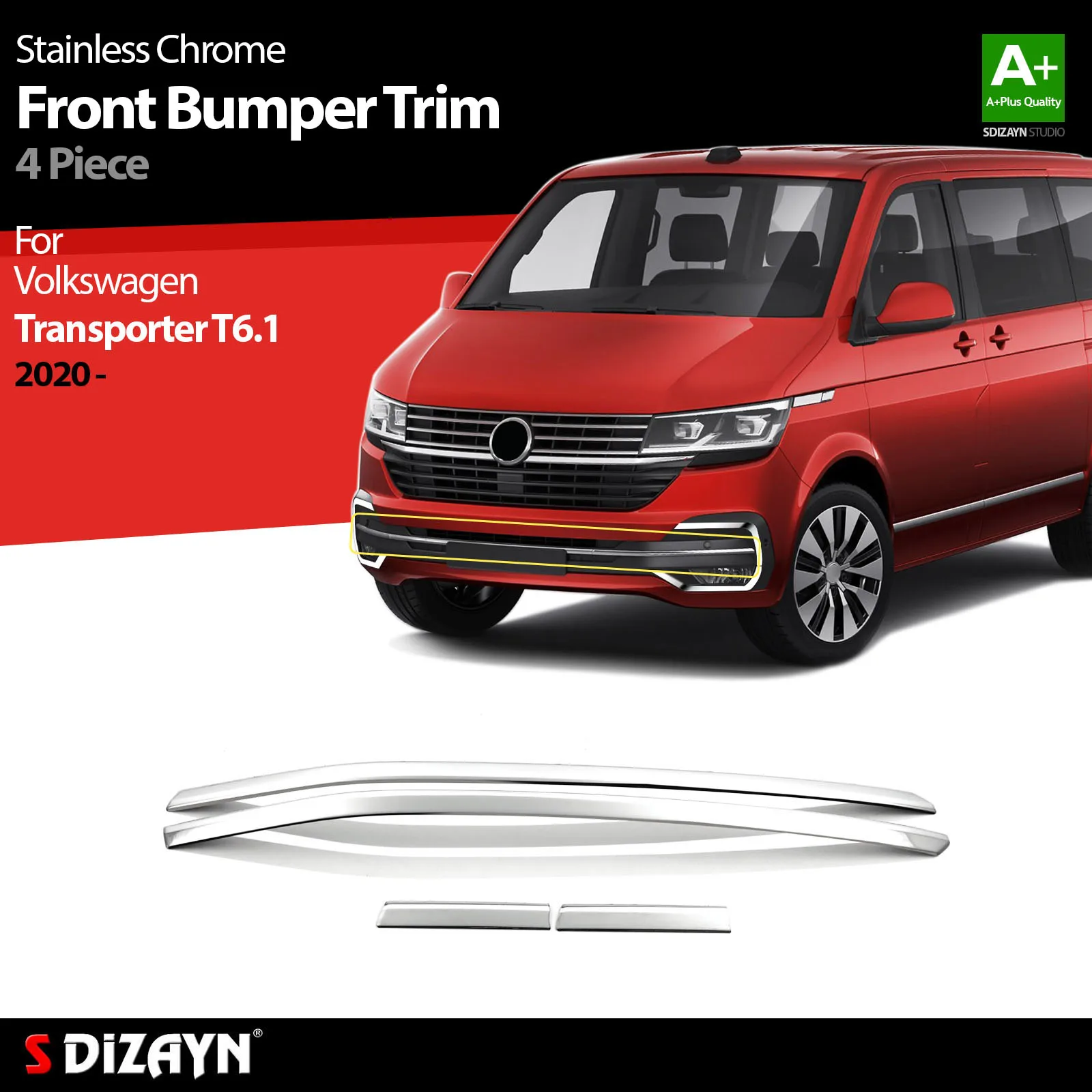 

S Dizayn для Volkswagen Transporter T6 подтяжка лица хромированная накладка на передний бампер из нержавеющей стали VW автомобильные аксессуары запчасти автотовары наклейки Детали экстерьера