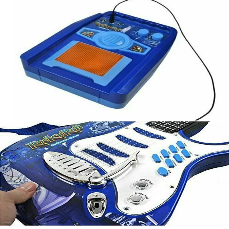 Электрогитара 6 струн + микрофон усилитель динамик совместим с MP 3 музыкальный