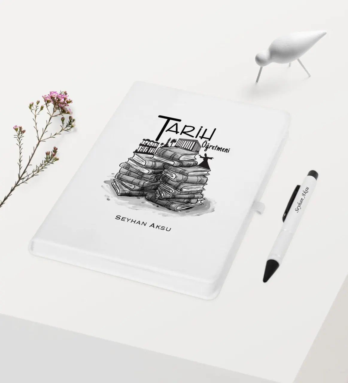 

Personalized History Teacher Themed White Notebook Pen Gift Set-1