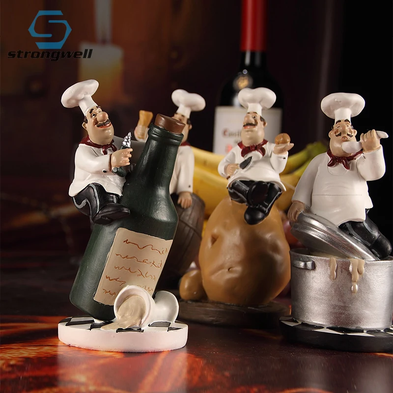 Фигурка шеф повара Strongwell из смолы в американском стиле креативная белая верхняя