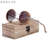 barcur brand design retro hand made round wood sunglasses fashion polarized women sun glasses men uv400 protection