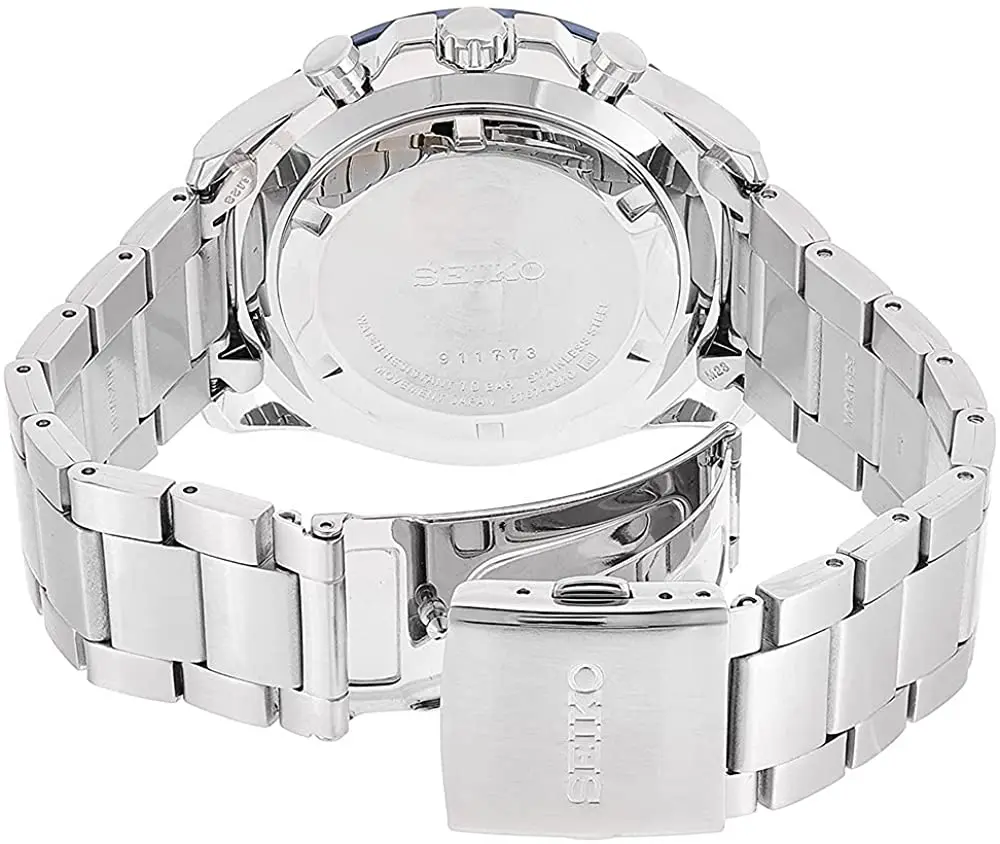 Seiko Neosports SSB269P1 черный Циферблат 45 мм стальной ремешок 100 м водонепроницаемые