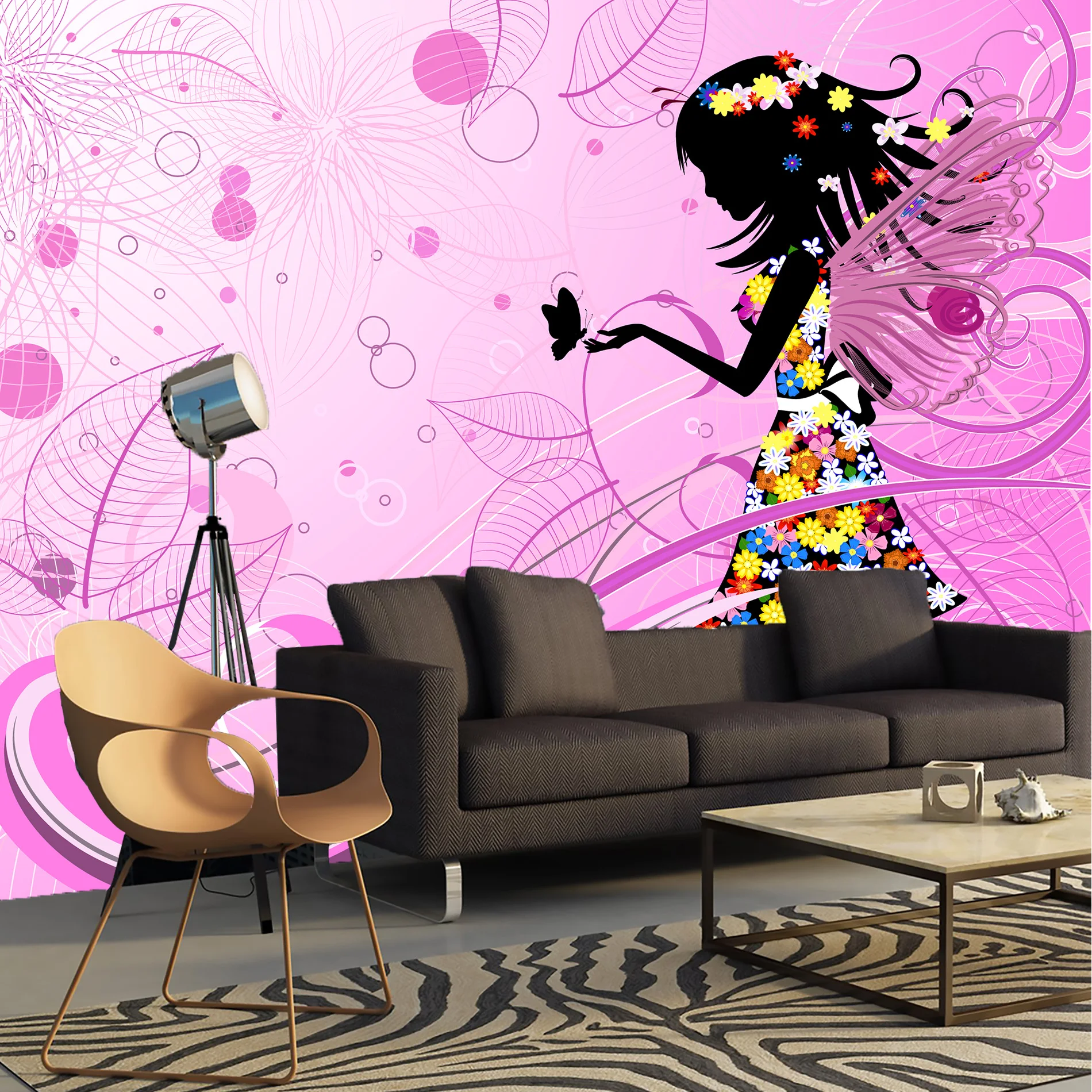 Розовые Детские фото обои для девочки на стену зала кухни спальни детской