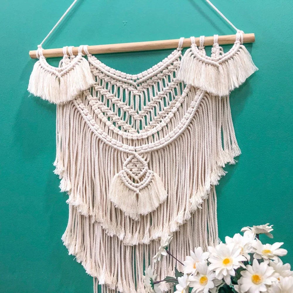 

55x70cm Wall Hanging Bohemian Tapestry Cotton Woven Chic Boho Bedroom Living Room Art Study Apartment Dorm Home Decoration 1pcs