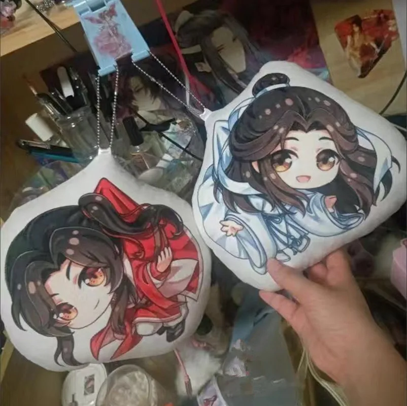 Тянь Гуань Ци Фу Ксиэ Лянь Хуа Чэн Cartoon Plush Keychain Heaven Officials Blessing Cute Bag Pendant Decoration Toys Key Rings.