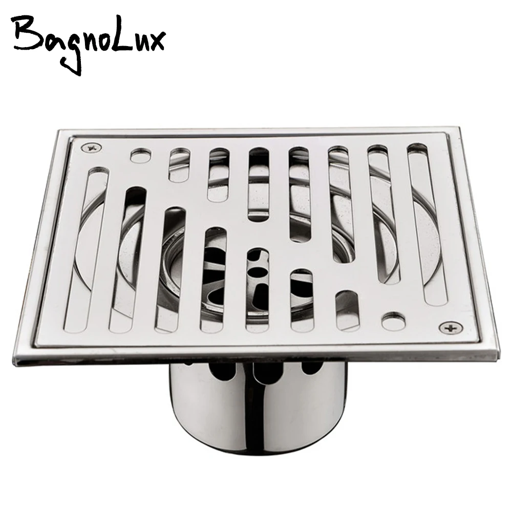 Bangnolux SUS 304 Stainless Steel Square Shower Grate Waste Tile Insert Square Floor Waste Grates Bathroom Drains Drain Strainer