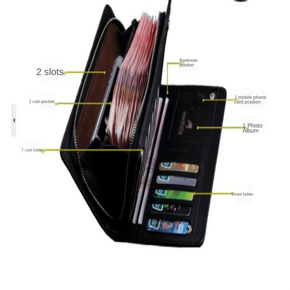 

Men's Wallet Case Luxury Business Clutch Men's Wallets High Capacity Long Hand Clutch Wallet Men Leather Trendy Mobile Phone Bag