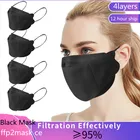 100 шт. ffp2mask черная маска дышащая 3D дизайн mascarilla fpp2 homologada в наличии Быстрая доставка mascarillas fpp2 для женщин и мужчин