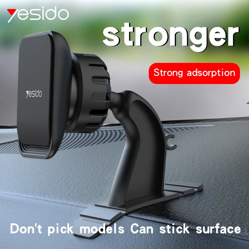 Yesido Car Phone Holder 360°Rotatable Magnetic Holder Sticky Bracket Replaceable Clip Holder for iPhone14 Xiaomi Huawei Samsung