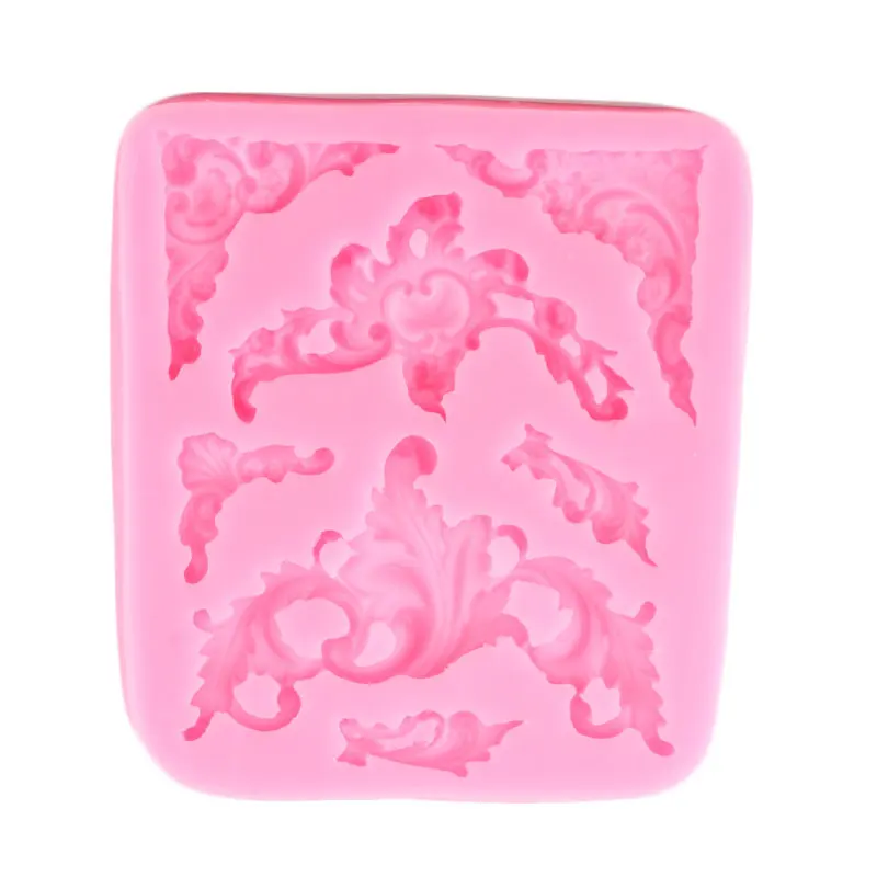 Барокко рельеф силиконовые формы рамки торт кайма для мастики свадебный