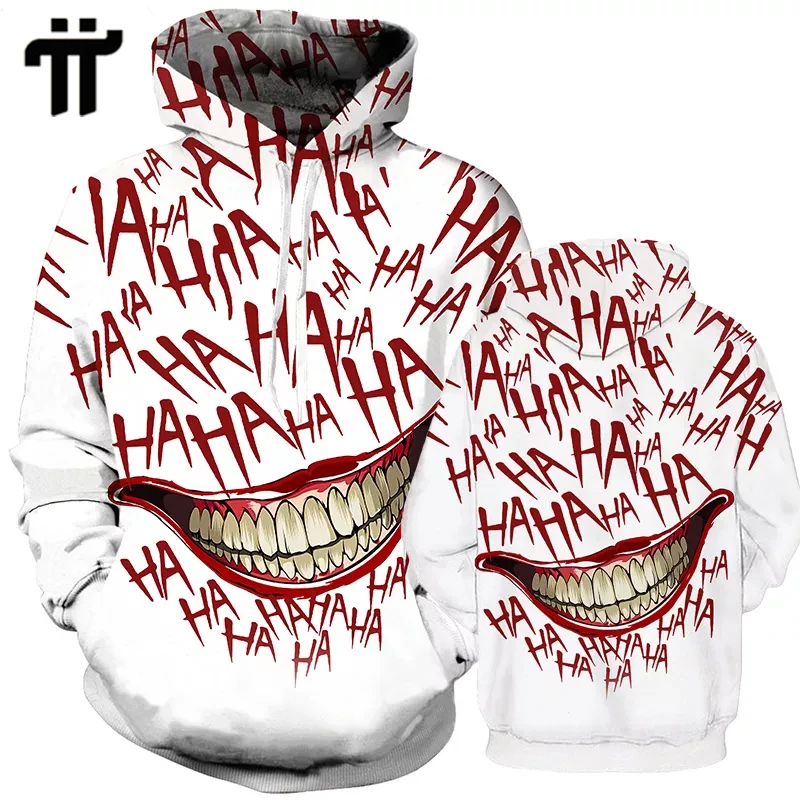 

Joker Cartoon 3d Print Hoodies Men Sweatshirt Tops Hip Hop Funny Autumn Streetwear Pullover Sweater Couples Clothes Horror Play