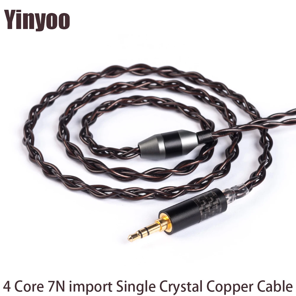 Импортный однокристальный медный кабель AK YINYOO 4 Core 7N 2 5/3 5/4 мм с MMCX/2pin/QDC/TFZ для