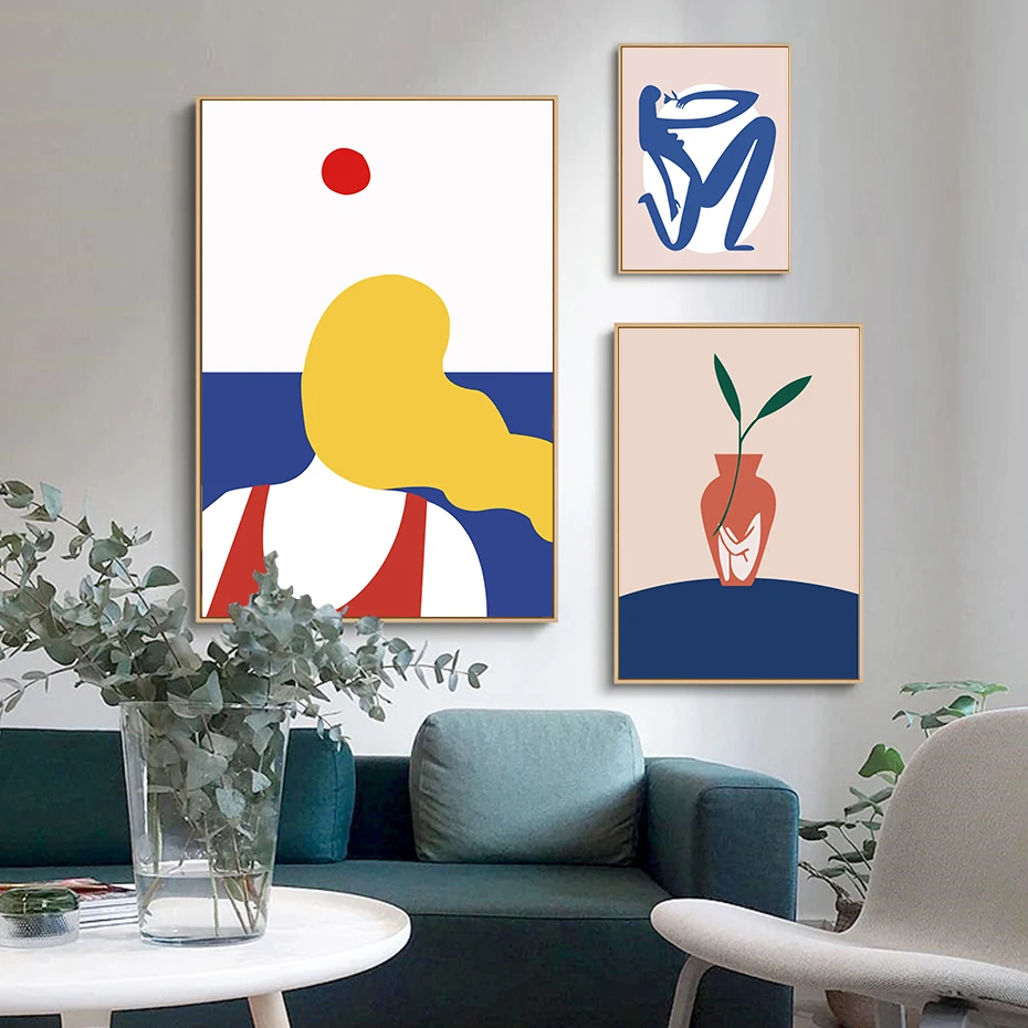 Абстрактный профиль лица модная Картина на холсте настенный художественный