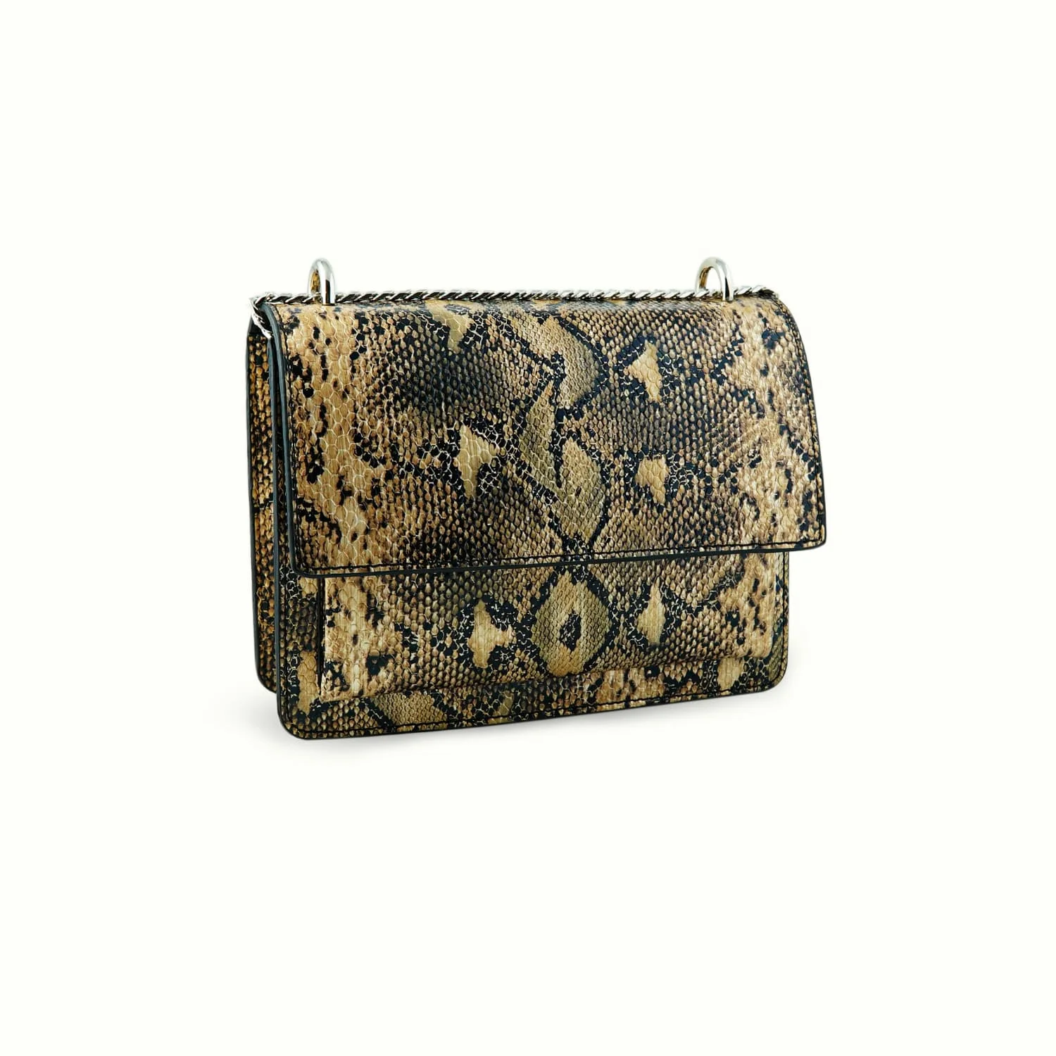 

Ecrin Bag Python Pattern Female Hand Shoulder Long Gold Plated Chain Tote Bag With Handle