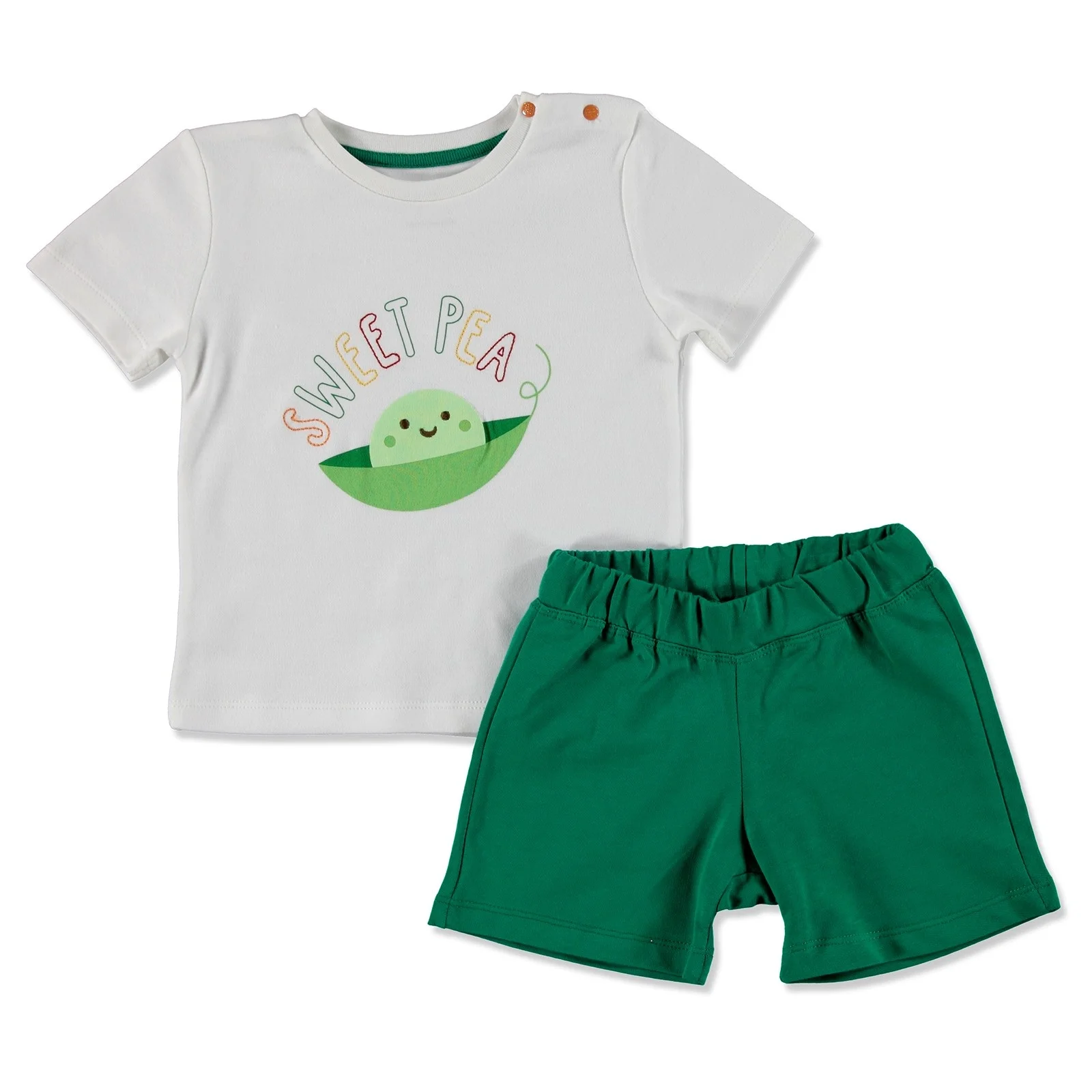 Ebebek HelloBaby/Летняя Детская футболка с рисунком сладких овощей комплект шортами |
