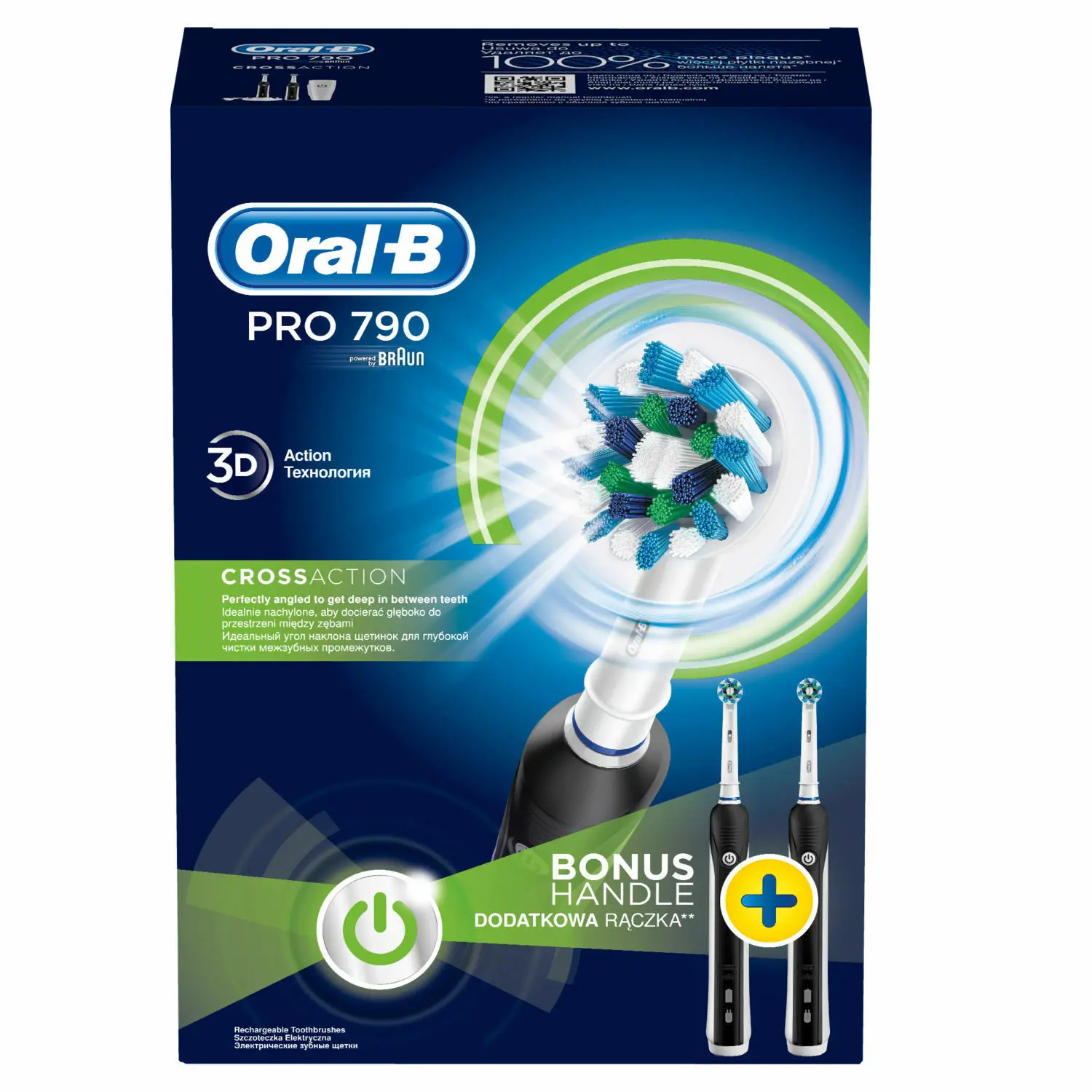 ORAL B Pro 790 Crossaction Зубная щётка Duo преимущество посылка 2 ручками по выгодной