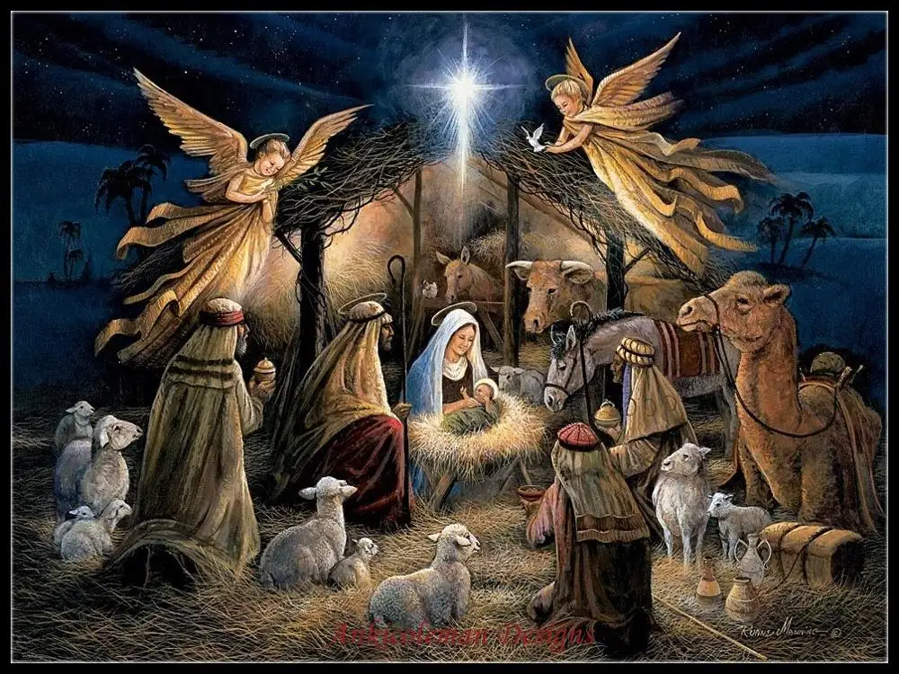 

The Nativity - Counted Cross Stitch Kits - Handmade Needlework for Embroidery 14 ct Cross Stitch Sets Christmas Holiday