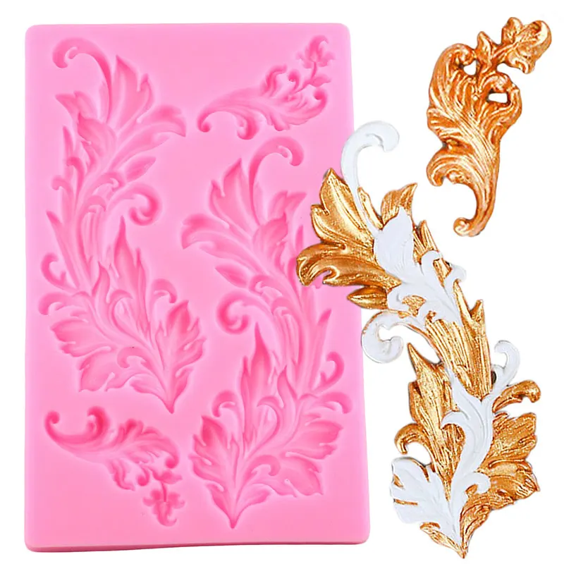 

European Baroque Cake Border Silicone Molds DIY Scroll Relief Fondant Cake Decorating Tools Candy Clay Chocolate Gumpaste Moulds