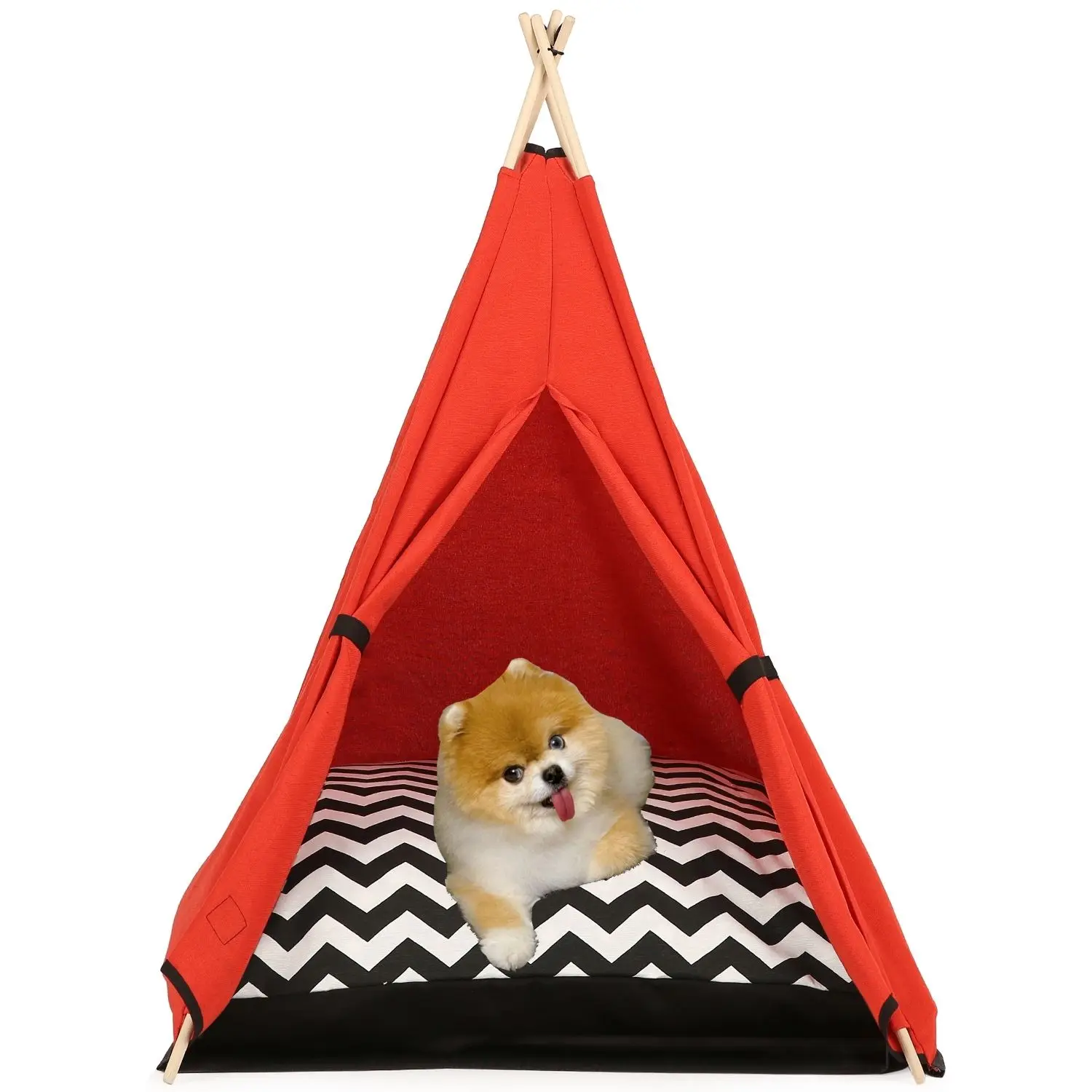 

Pet Палатка Домик кошка пижамы для малыша, собачья кровать переносной вигвам с моющимся зигзаг Толстая Подушка для собаки щенка экскурсия дл...