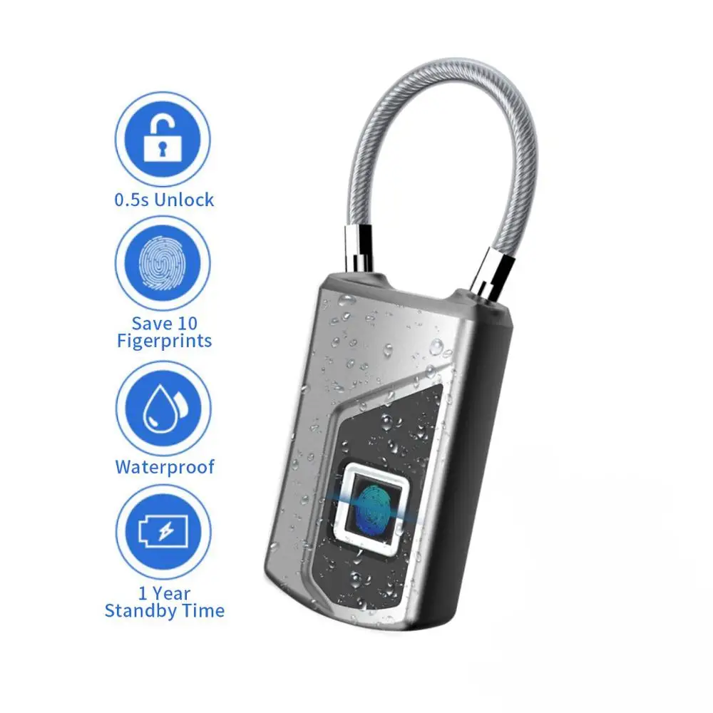 Замок HONTUSEC со сканером отпечатков пальцев умный водонепроницаемый замок