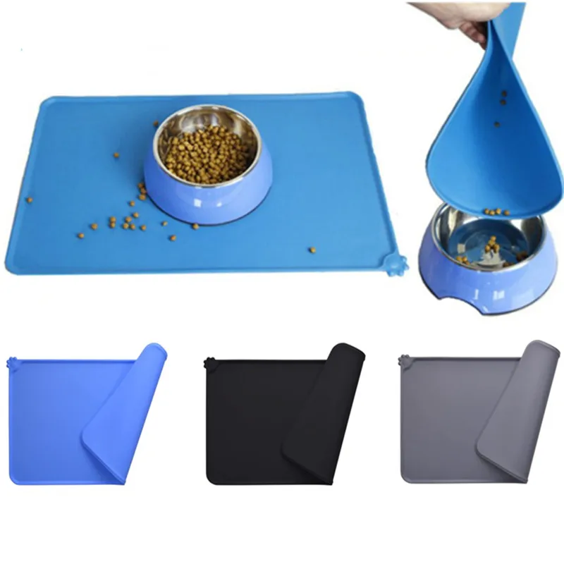 

Silicone Pet Mat for Dog Cat Solid Color Waterproof Pet Food Pad Bowl Drinking Mat Dog Feeding Placemat Easy Washing Nontoxic