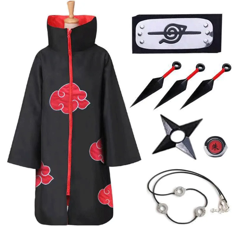 Akatsuki Uchiha Itachi красное облако Плащ Аниме Наруто костюмы для косплея искусственное