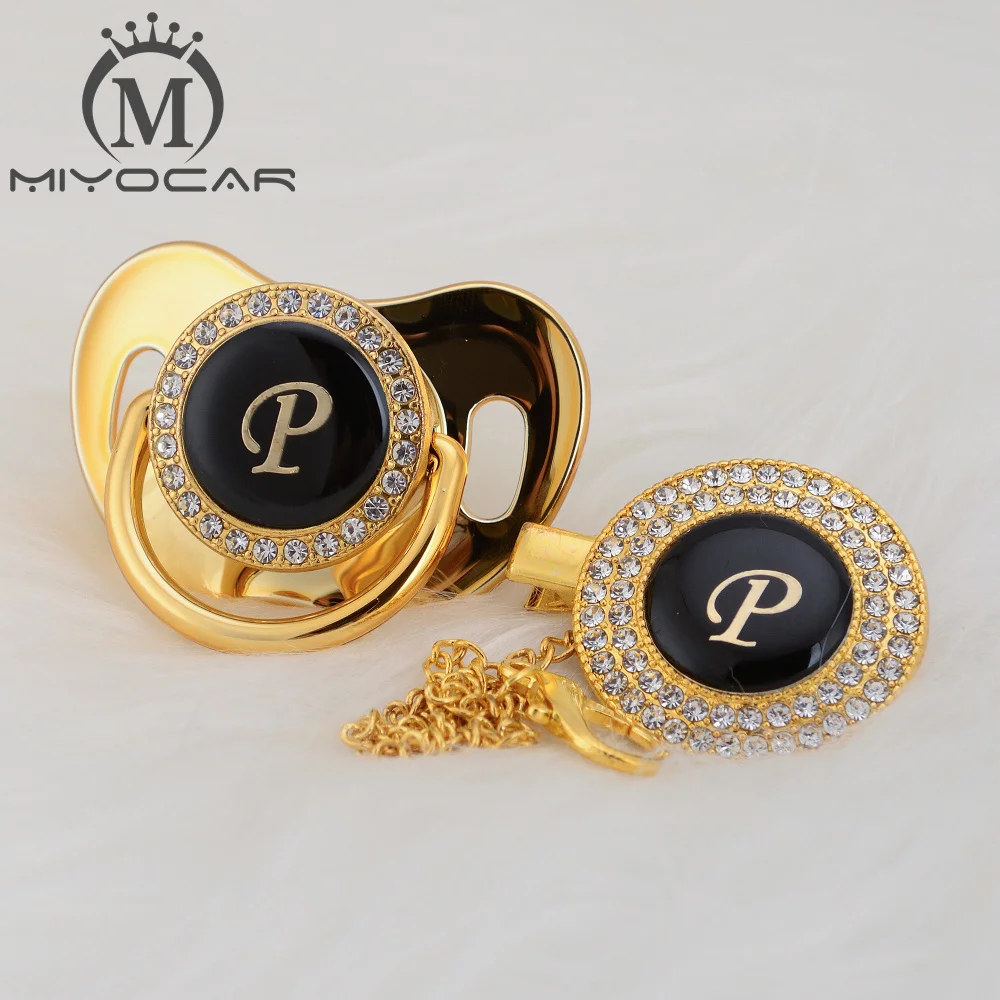 MIYOCAR name Initial letter P элегантная Серебряная шикарная пустышка и без BPA уникальный