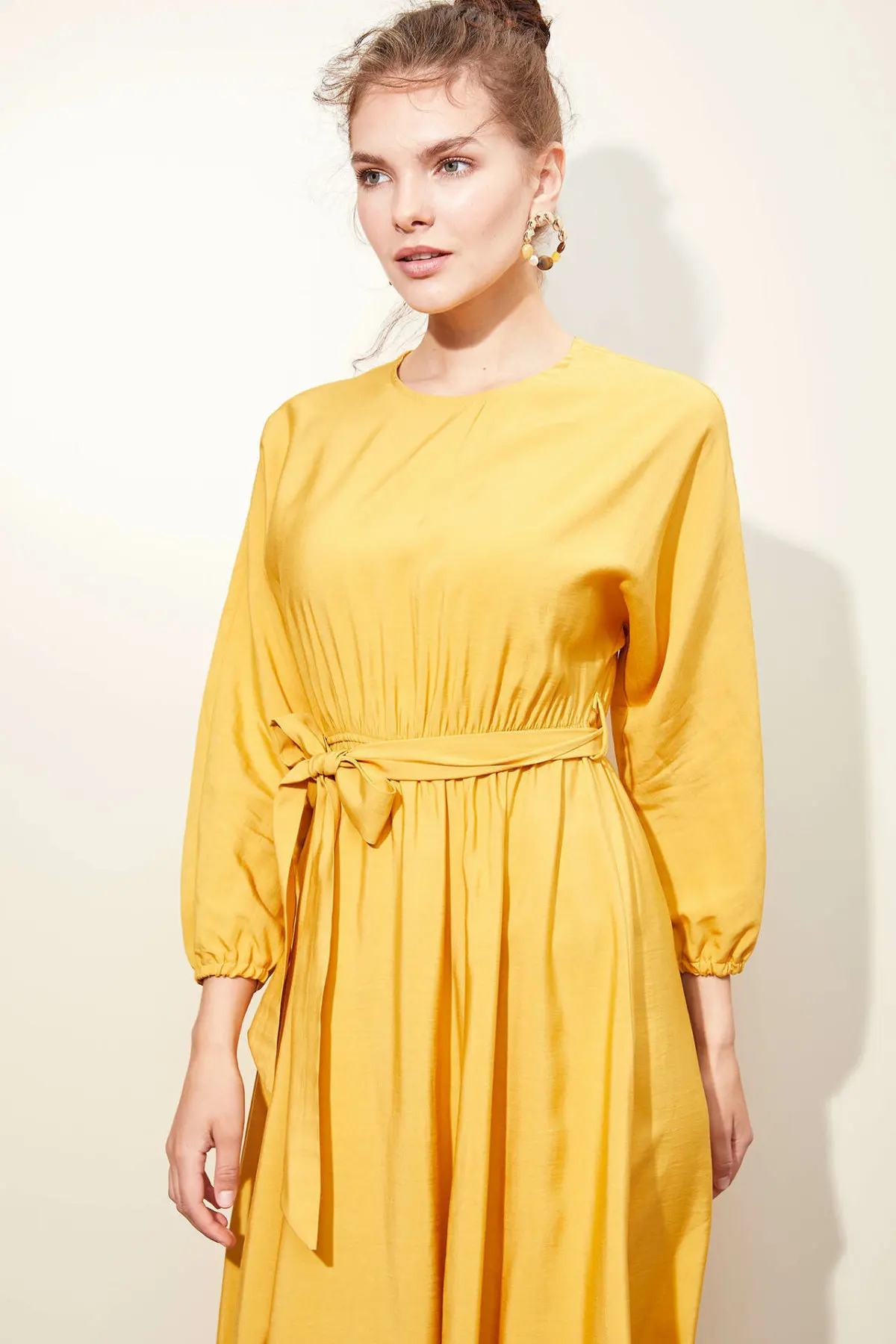Дефакто Женская тканая Dress M1051AZ19AU с длинным рукавом|Женские платья| |
