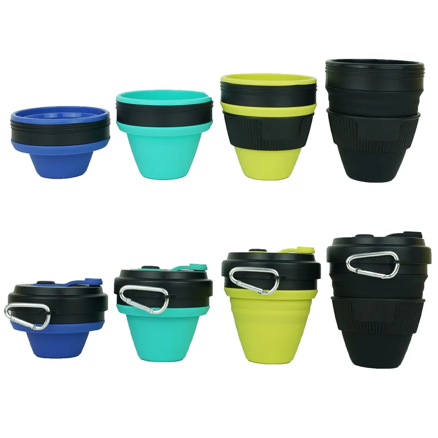 450 мл складные силиконовые кружки складная кофейная чашка с соломенными крышками