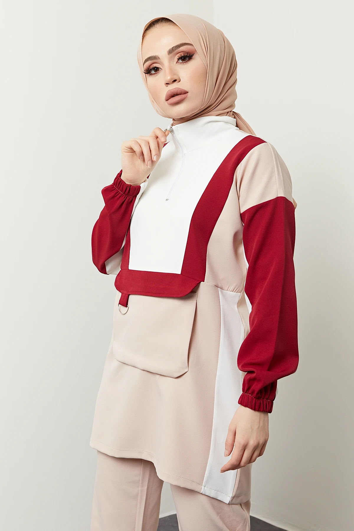 

Женский комбинированный спортивный костюм Ayrobin Hijab с изображением корицы, элегантные однотонные комплекты для женщин, теплые толстовки с ка...
