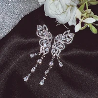 foydjew luxury super fairy butterfly tassel earrings temperament elegant fashion exquisite wedding dress zircon dangle earring