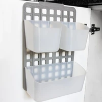 Kitchen Bathroom Over Cabinet Door Cupboard Rack Durable Hanging Storage Basket Holder Convenience Shelf Organizer Container