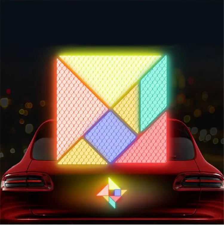 

DIY Tangram Reflective Tape Colorful Warning Reflecting Stickers Creative Car Decals Decorations Made with 3M Materials